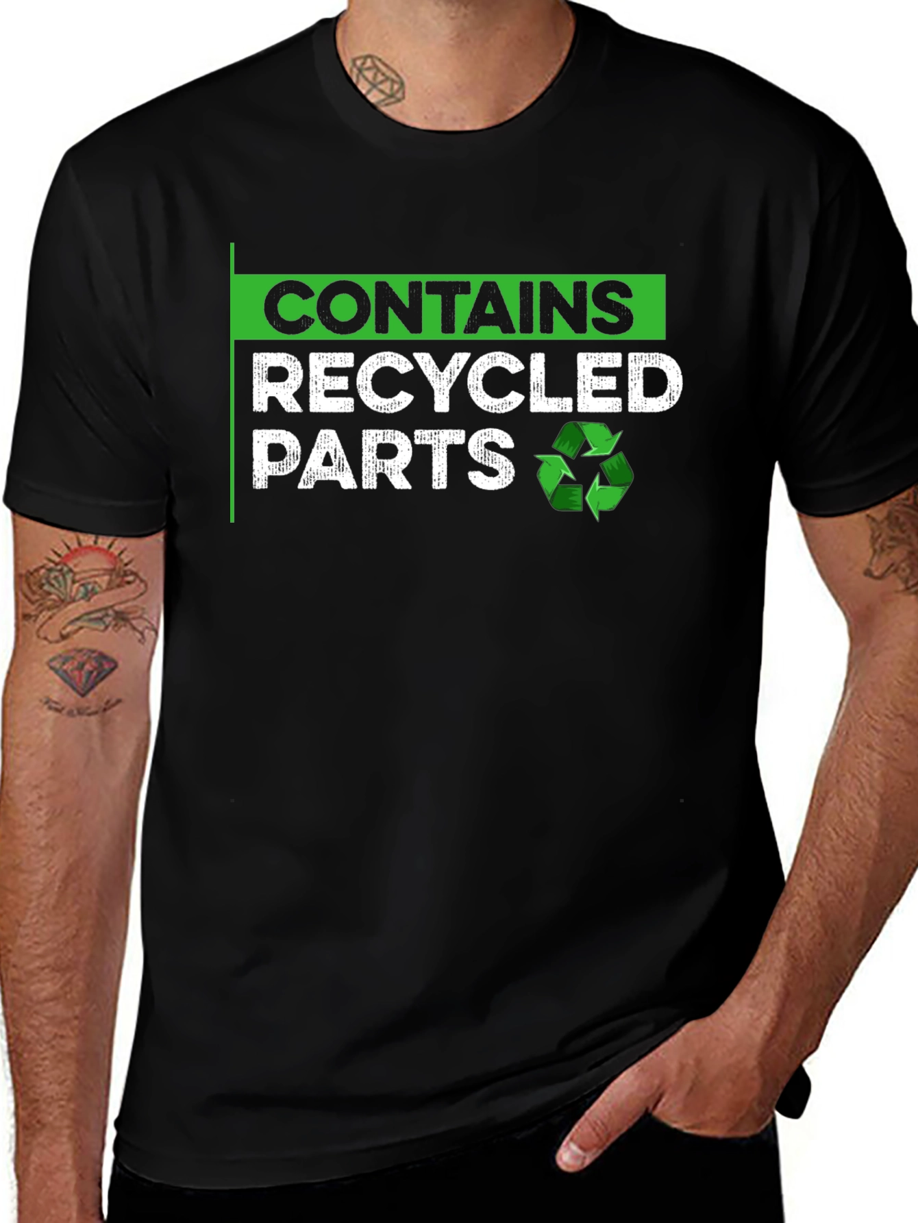 Contains Recycled Parts T-Shirt - Eco-Friendly Tee