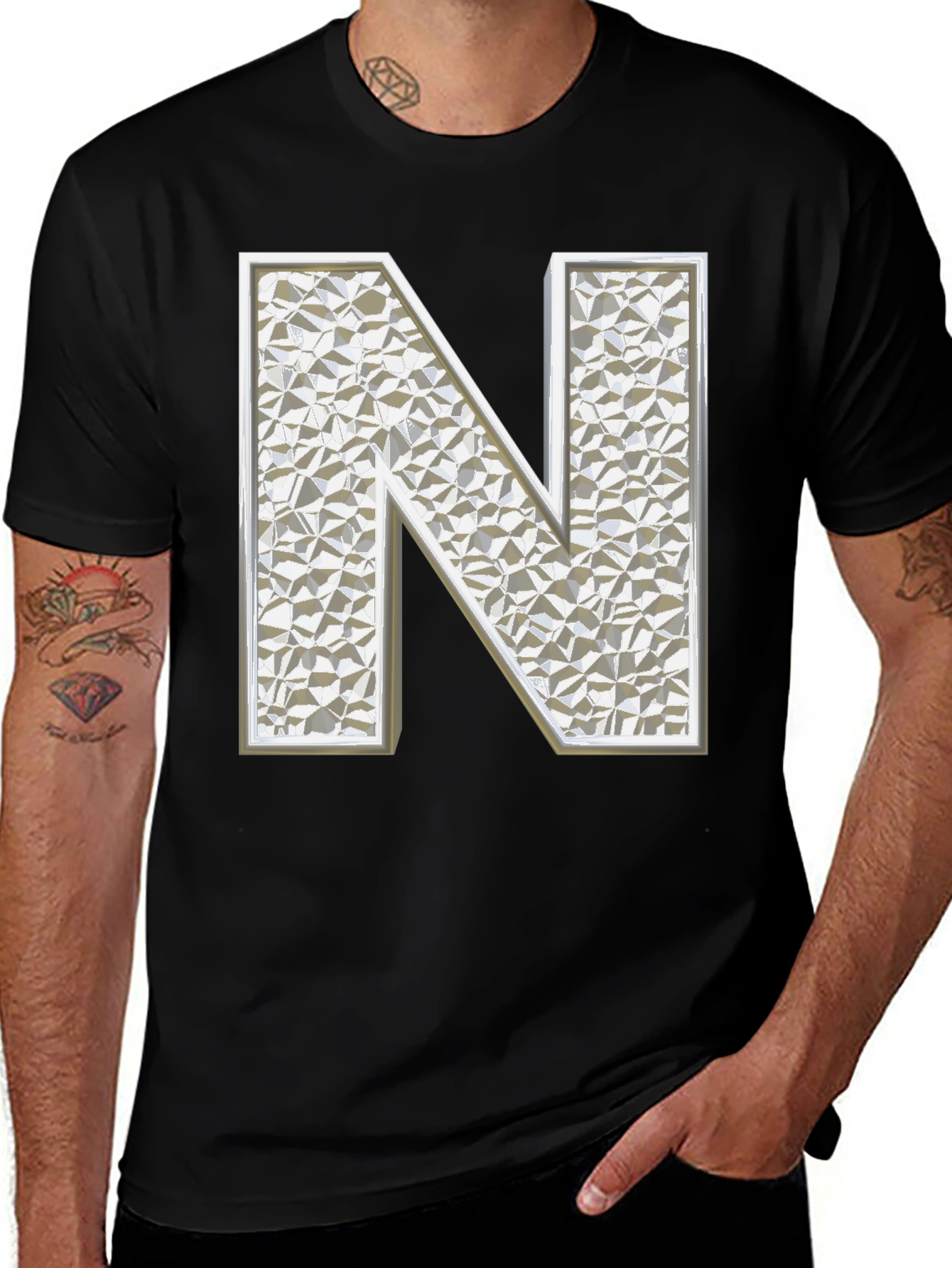 Letter N Graphic T-Shirt
