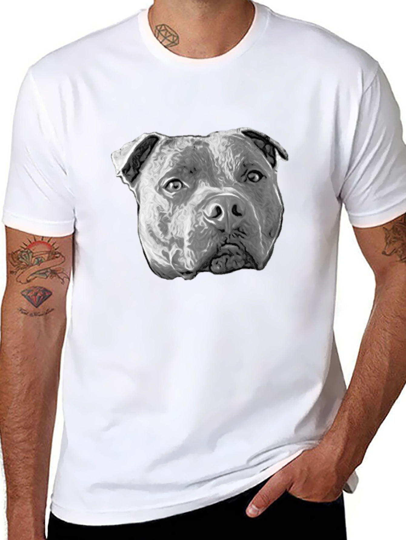 Pitbull Dog Graphic T-Shirt - Black