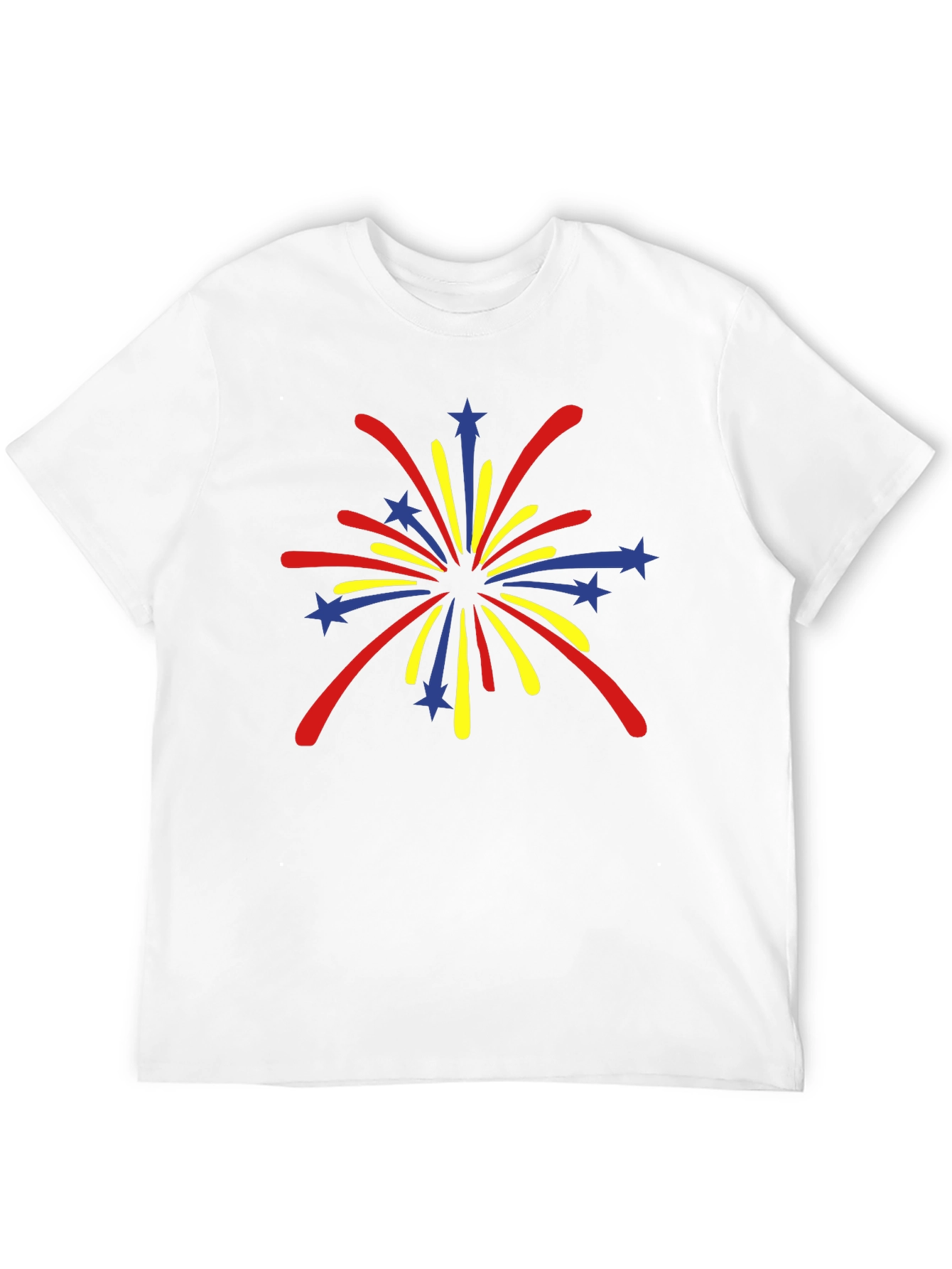 Festive Fireworks Graphic Tee - Black Cotton Blend