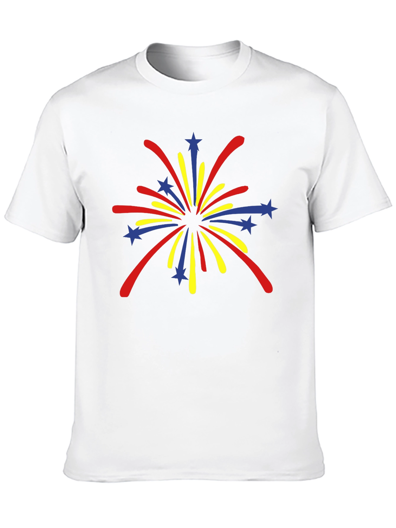 Festive Fireworks Graphic Tee - Black Cotton Blend