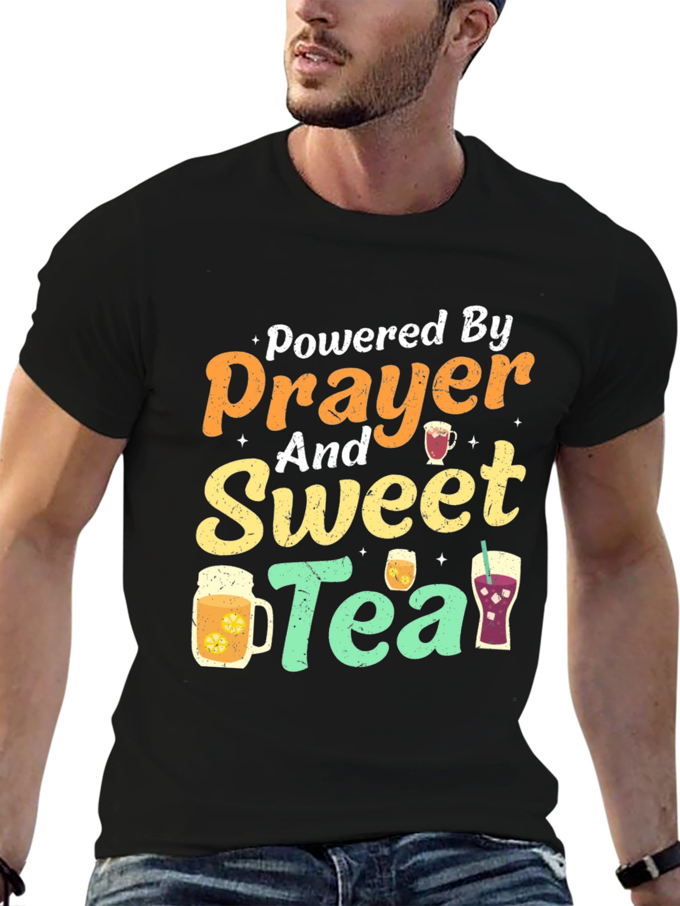 Powered By Prayer And Sweet Tea T-Shirt