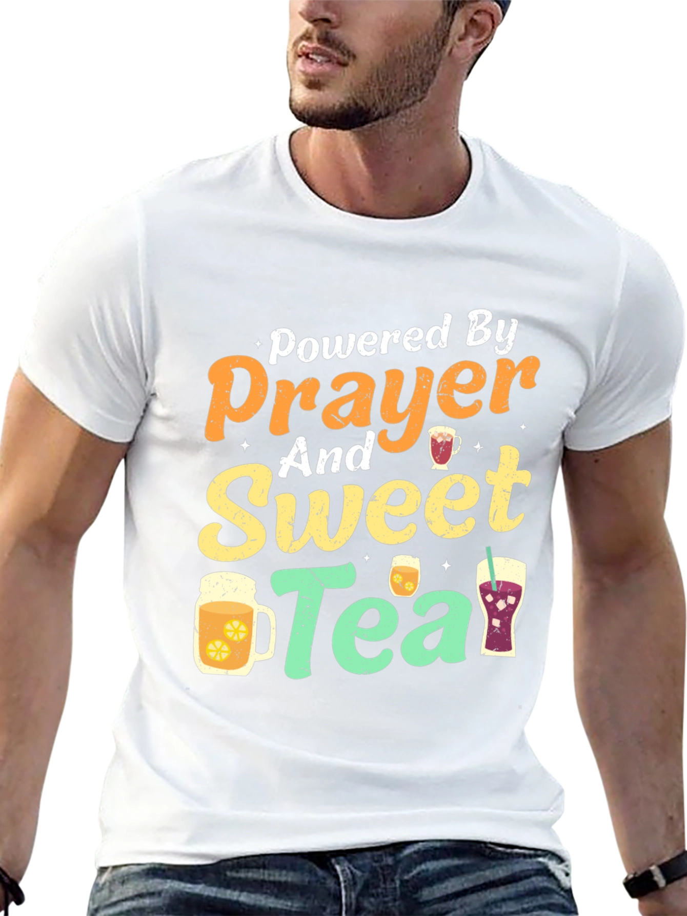 Powered By Prayer And Sweet Tea T-Shirt