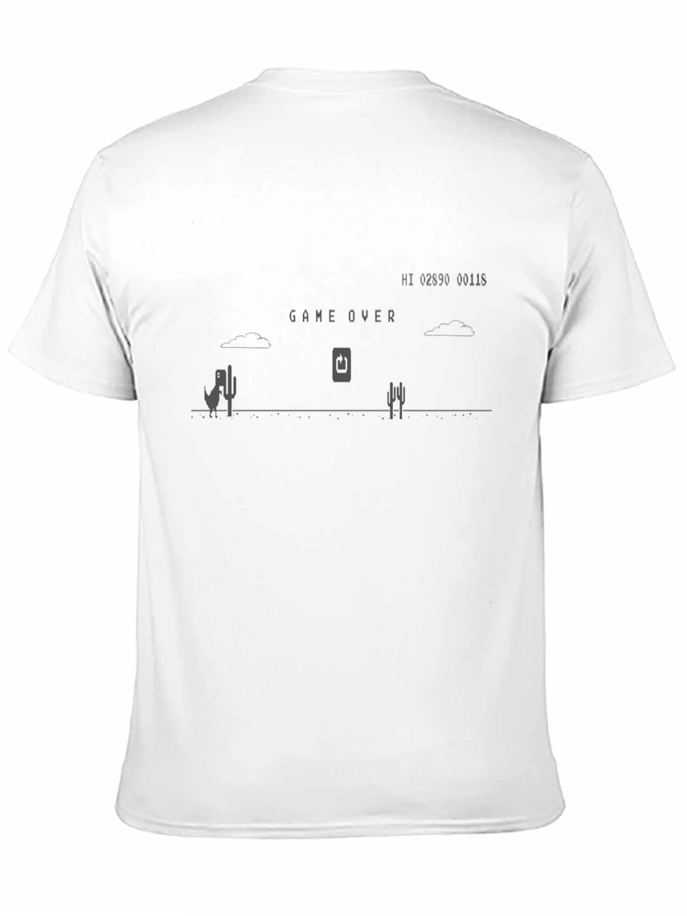Game Over Dinosaur T-Shirt - Retro Gaming Tee