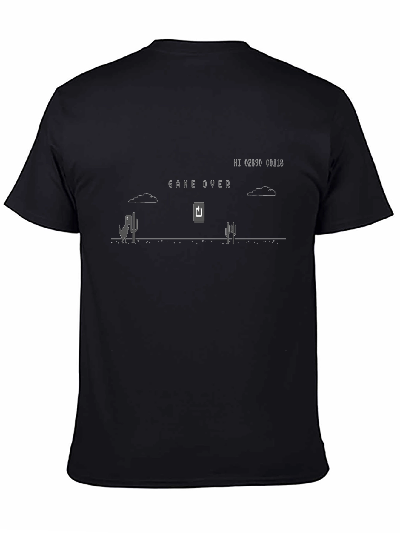 Game Over Dinosaur T-Shirt - Retro Gaming Tee