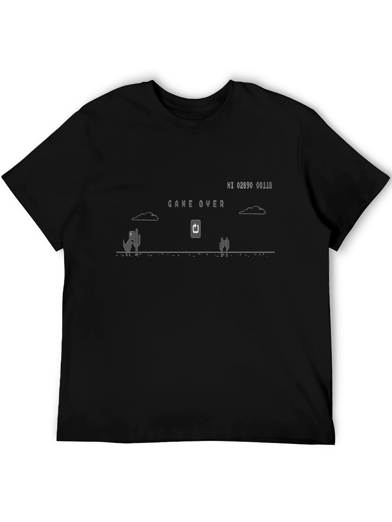 Game Over Dinosaur T-Shirt - Retro Gaming Tee