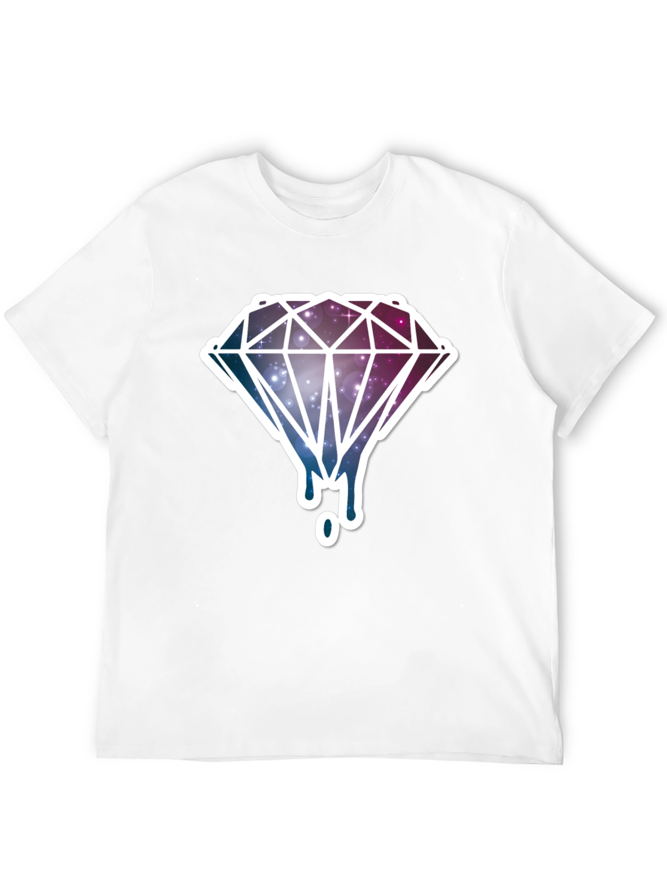 Galaxy Diamond Drip Graphic T-Shirt - Black