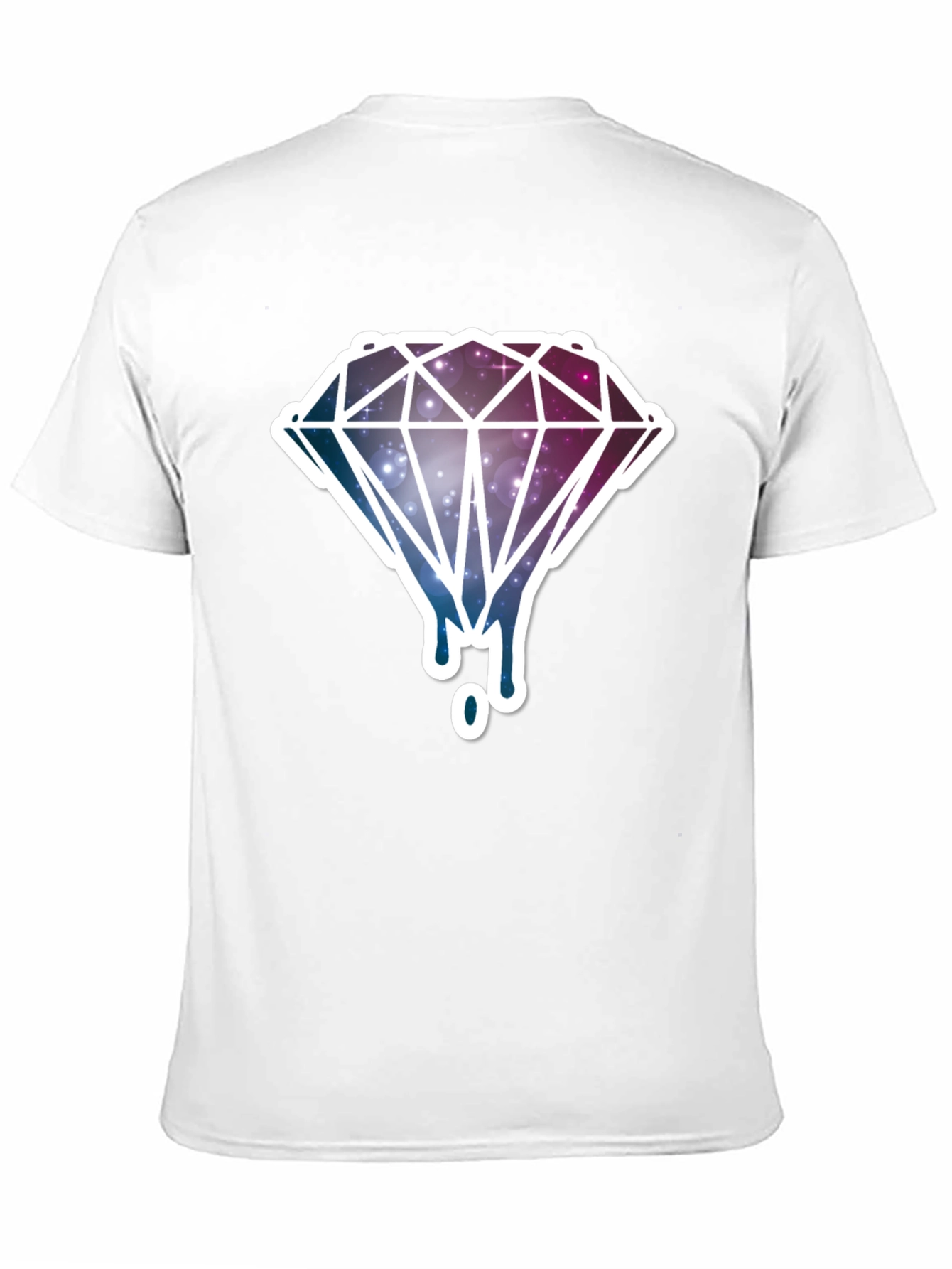 Galaxy Diamond Drip Graphic T-Shirt - Black