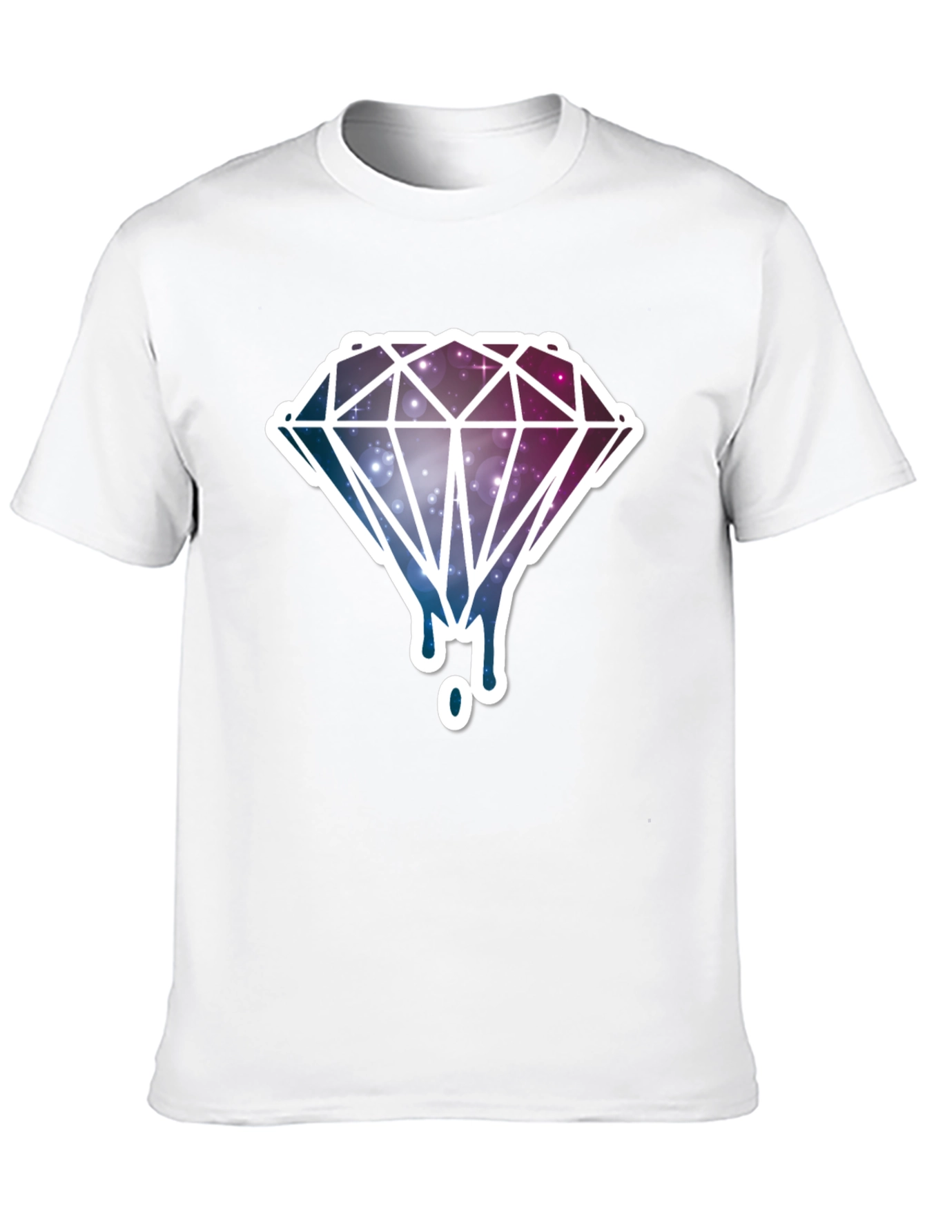 Galaxy Diamond Drip Graphic T-Shirt - Black