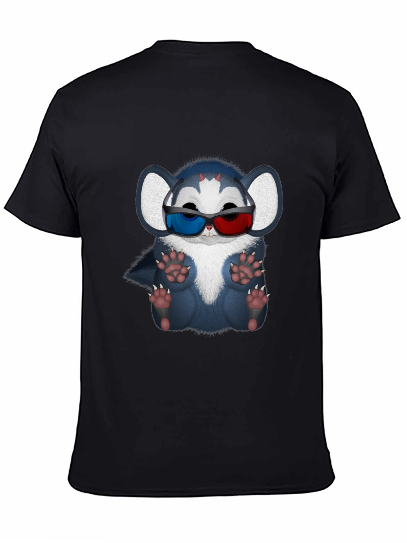 Cool Cartoon Creature 3D Glasses Graphic Tee