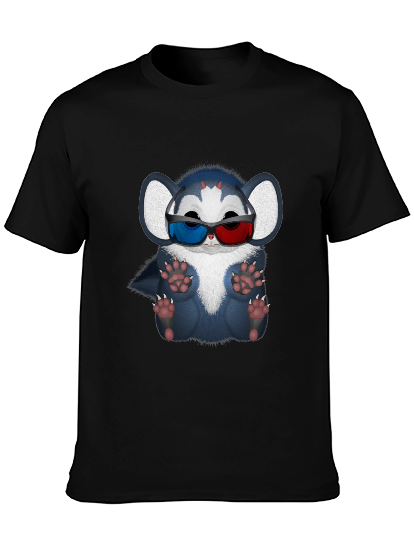 Cool Cartoon Creature 3D Glasses Graphic Tee