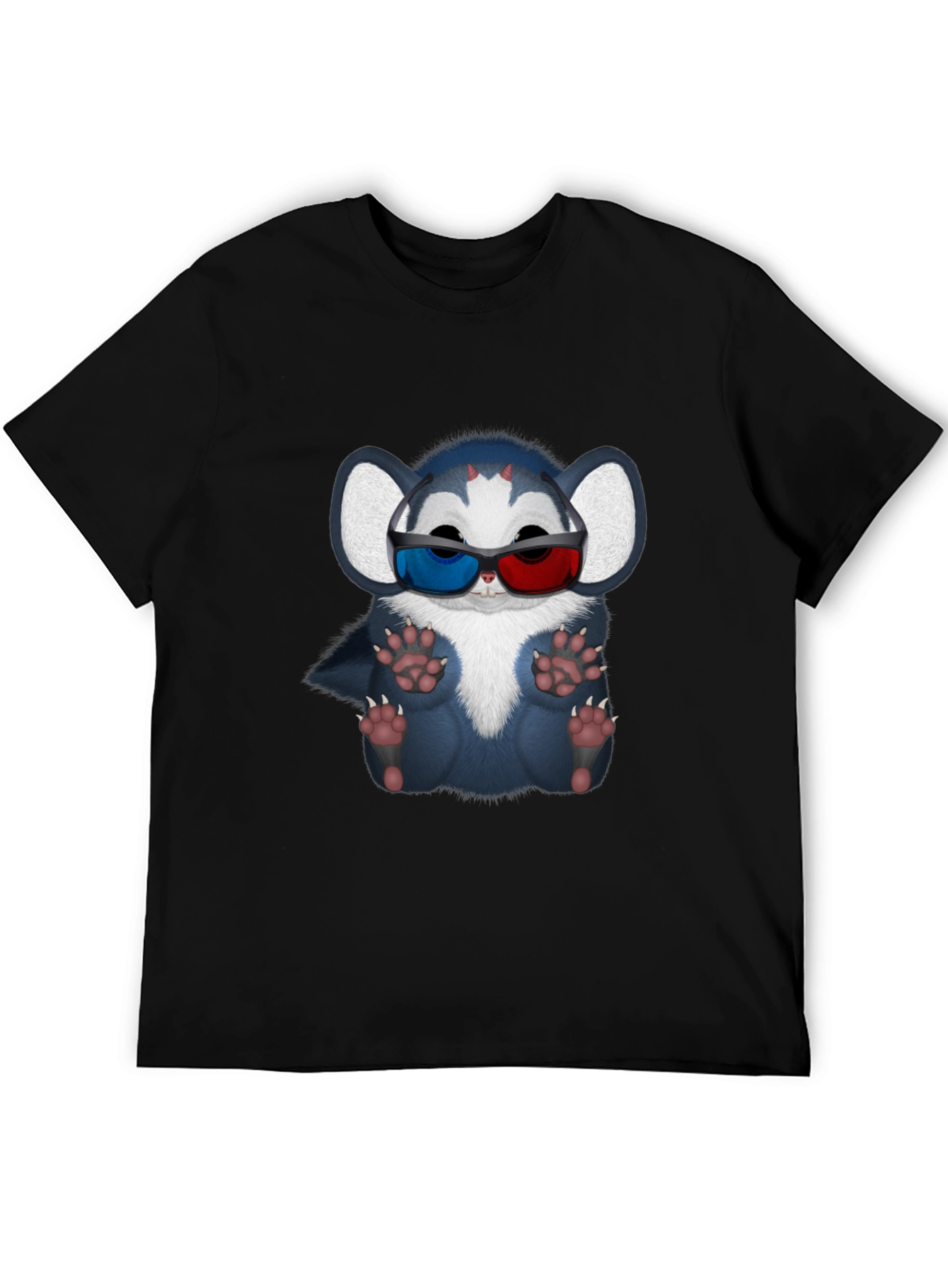 Cool Cartoon Creature 3D Glasses Graphic Tee