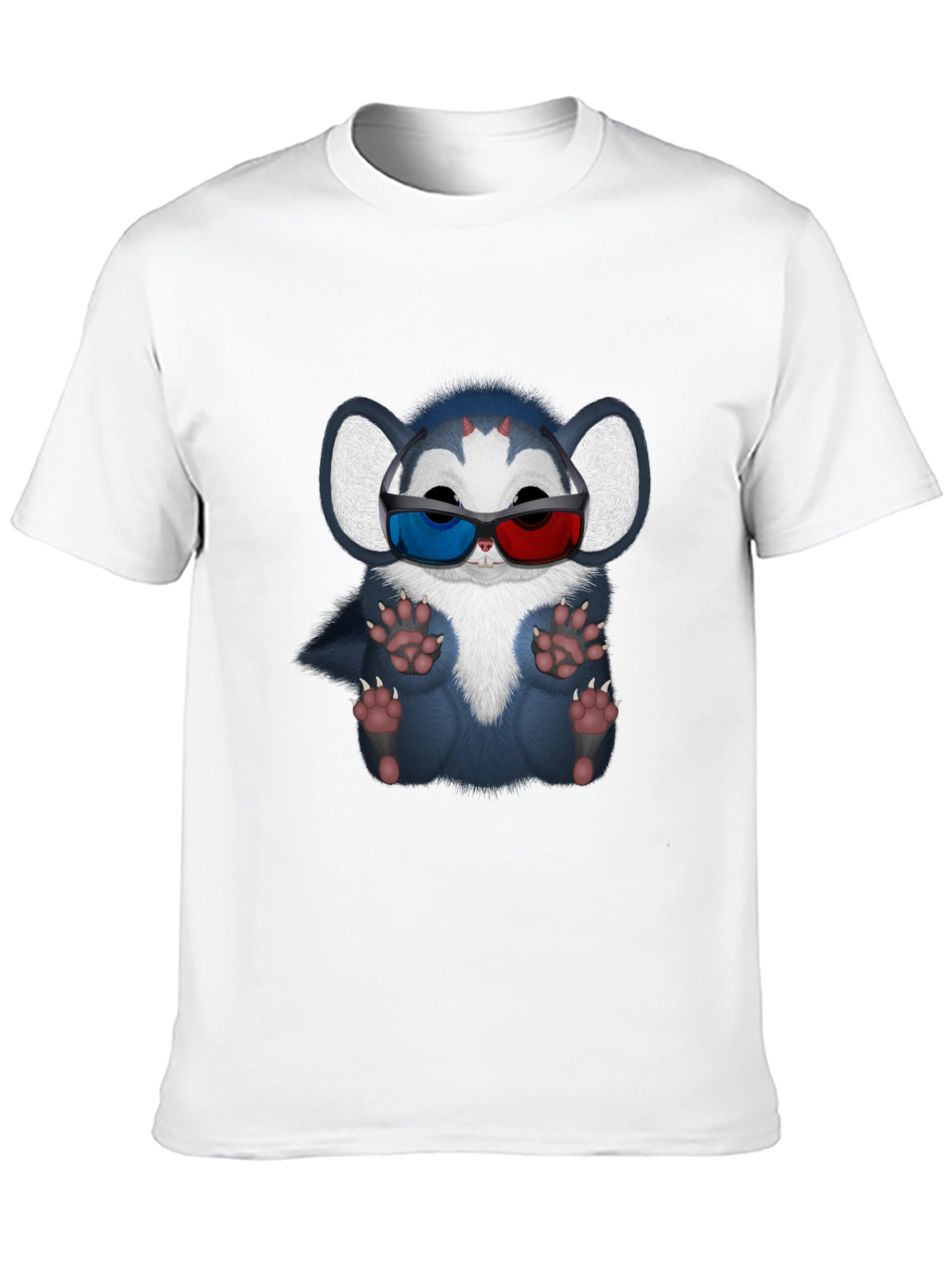 Cool Cartoon Creature 3D Glasses Graphic Tee