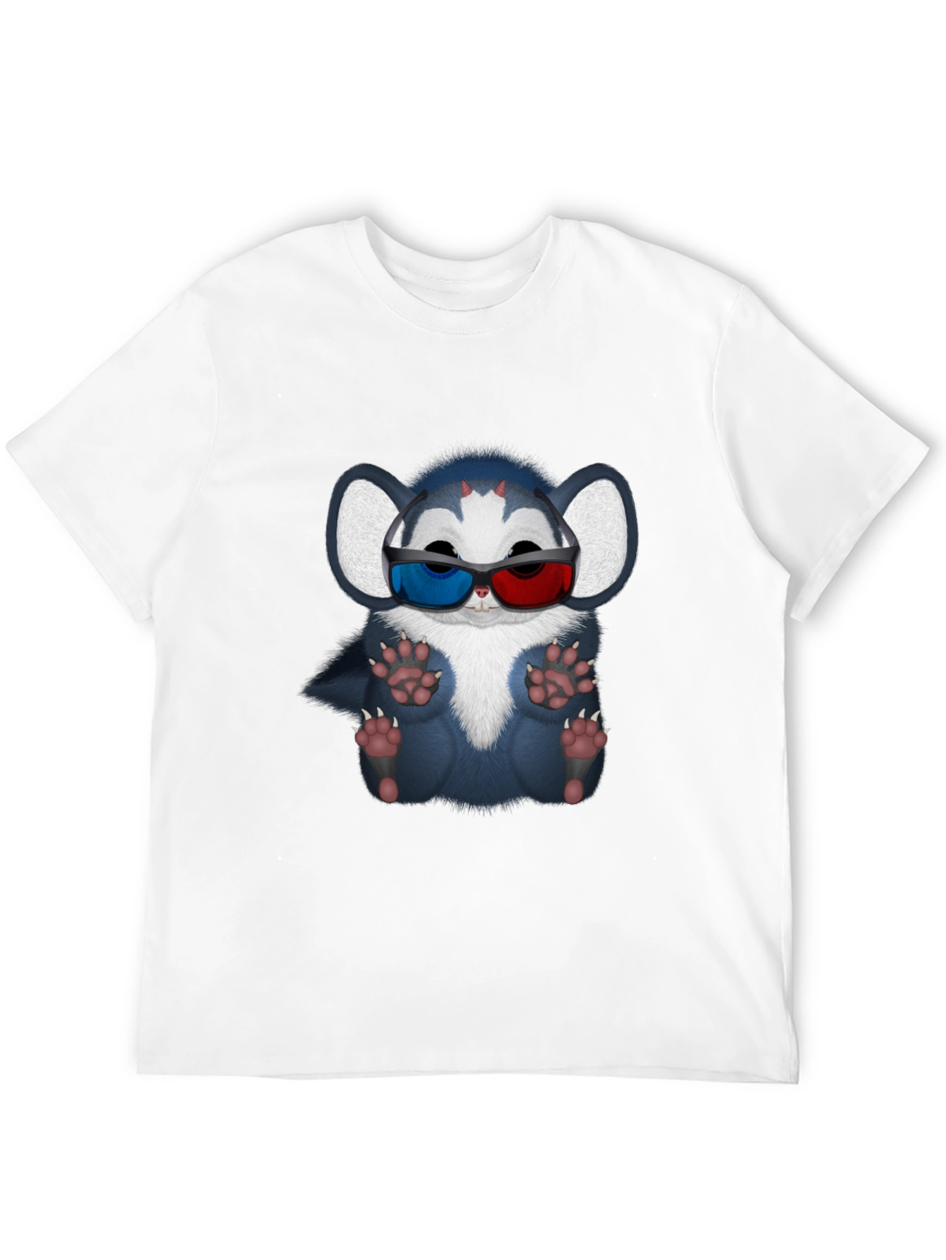Cool Cartoon Creature 3D Glasses Graphic Tee