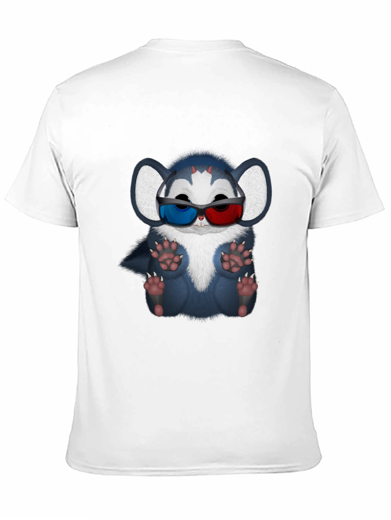 Cool Cartoon Creature 3D Glasses Graphic Tee