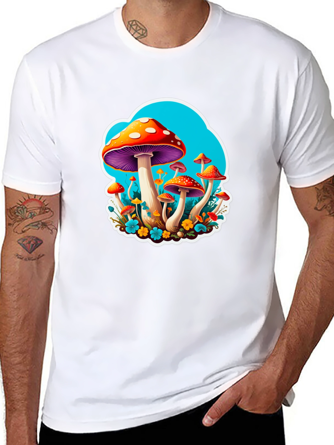 Psychedelic Mushroom Graphic Tee - Funky and Fun!