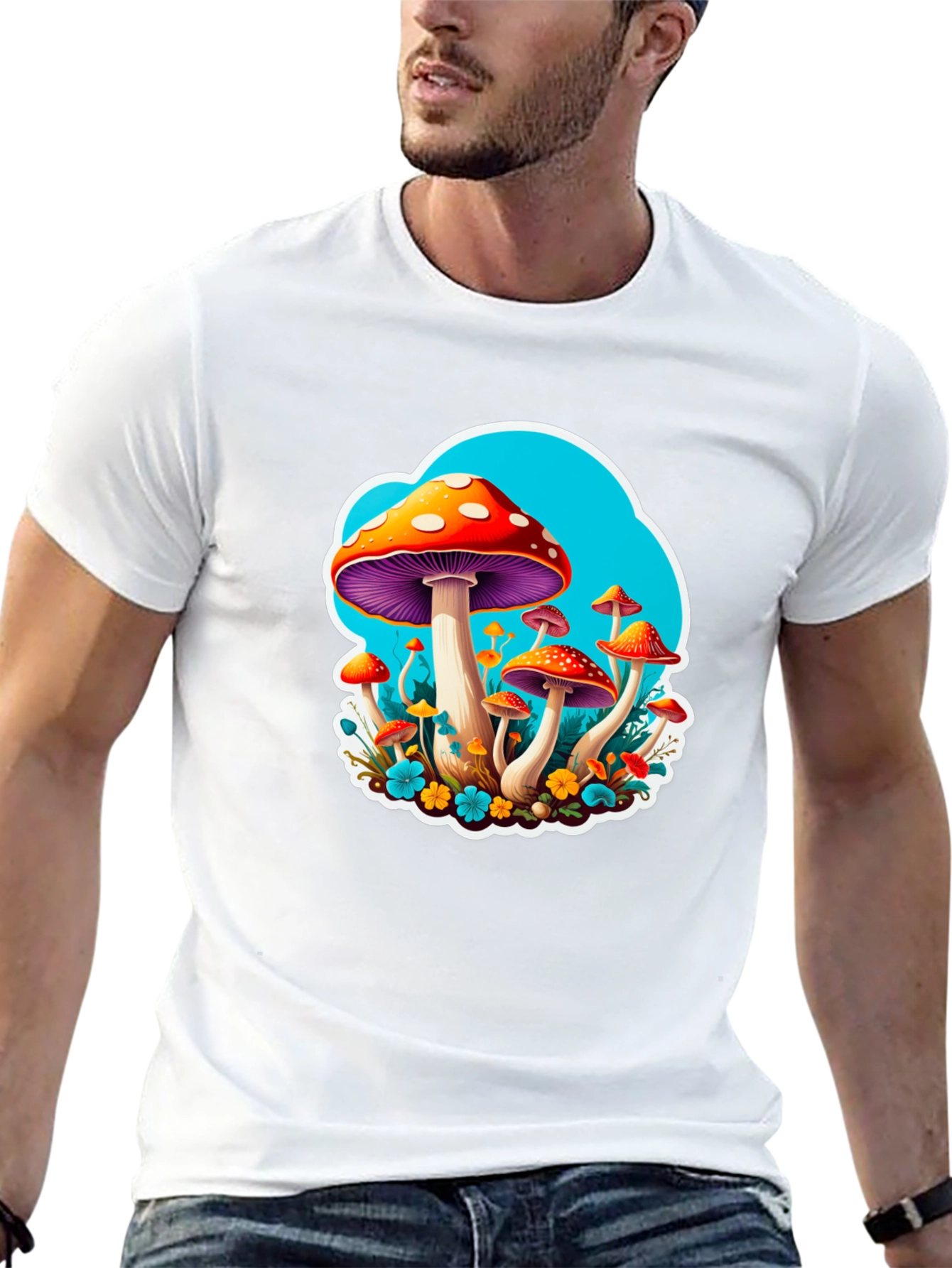 Psychedelic Mushroom Graphic Tee - Funky and Fun!