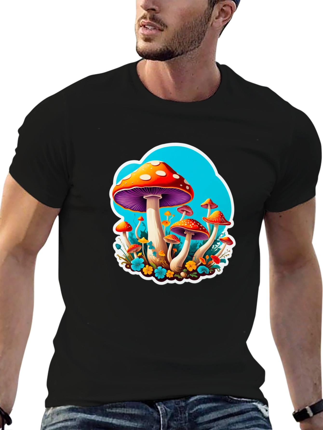 Psychedelic Mushroom Graphic Tee - Funky and Fun!