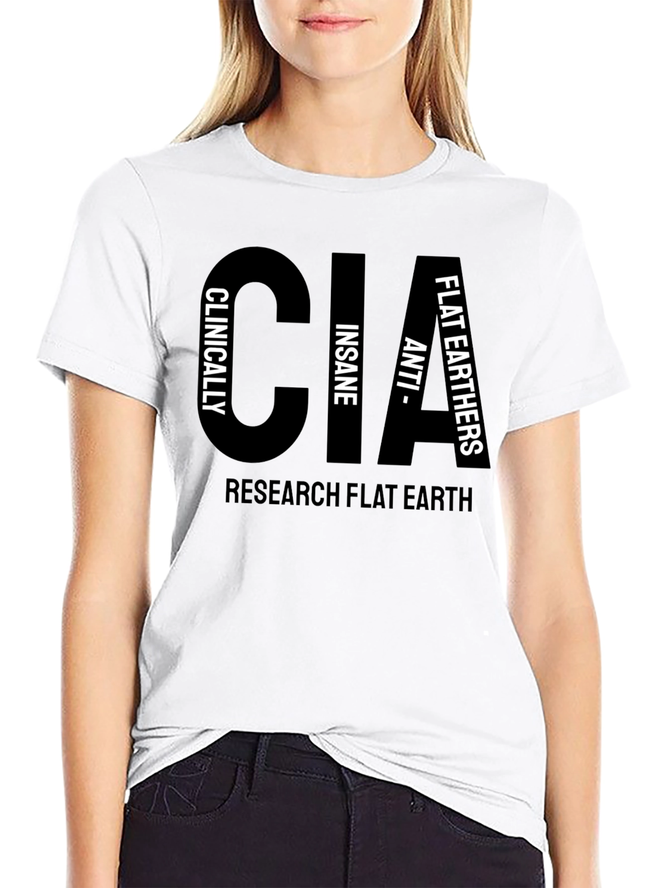 CIA Clinically Insane Flat Earthers T-Shirt