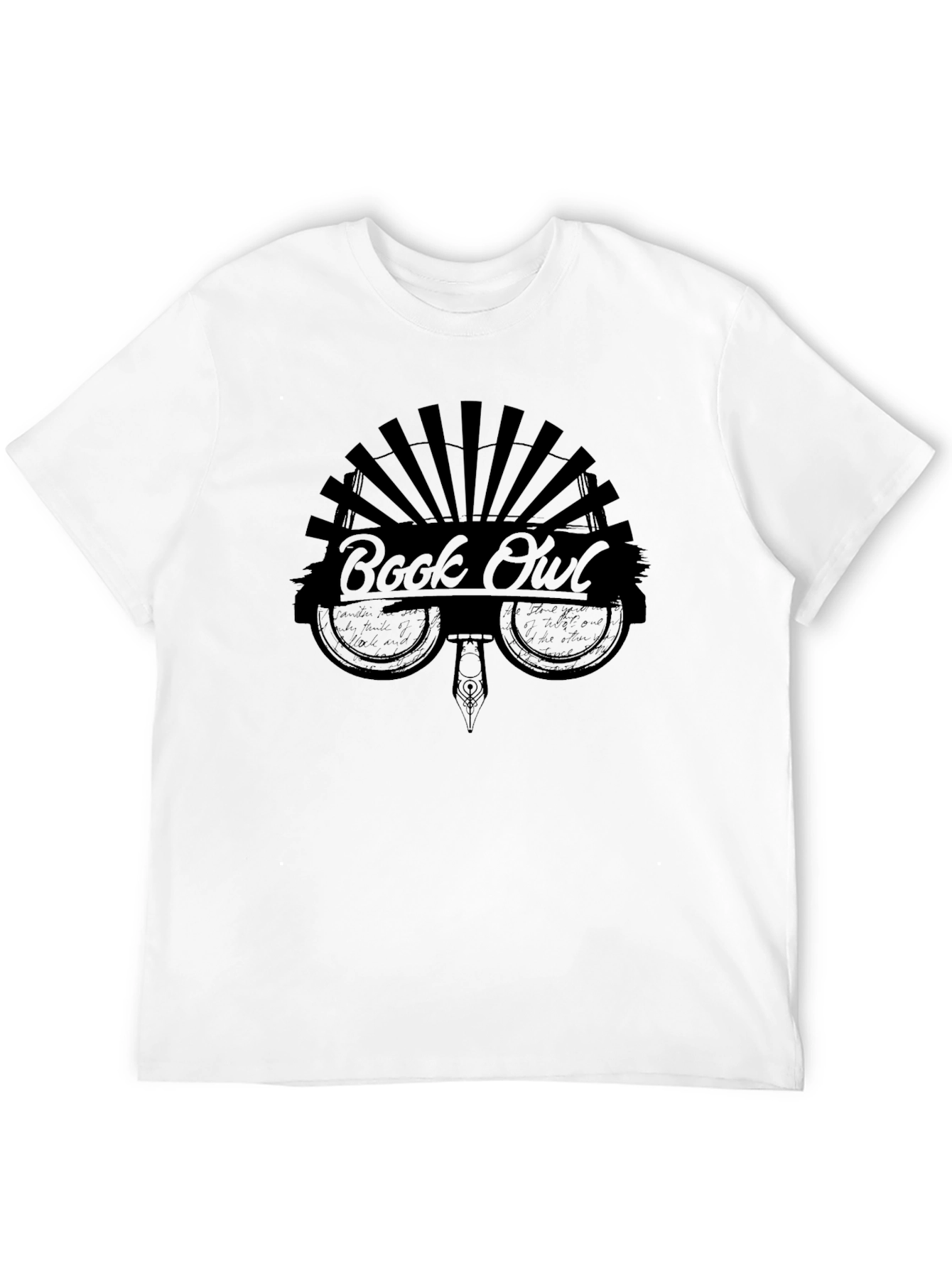 Book Owl Graphic T-Shirt -  Black Unisex Tee