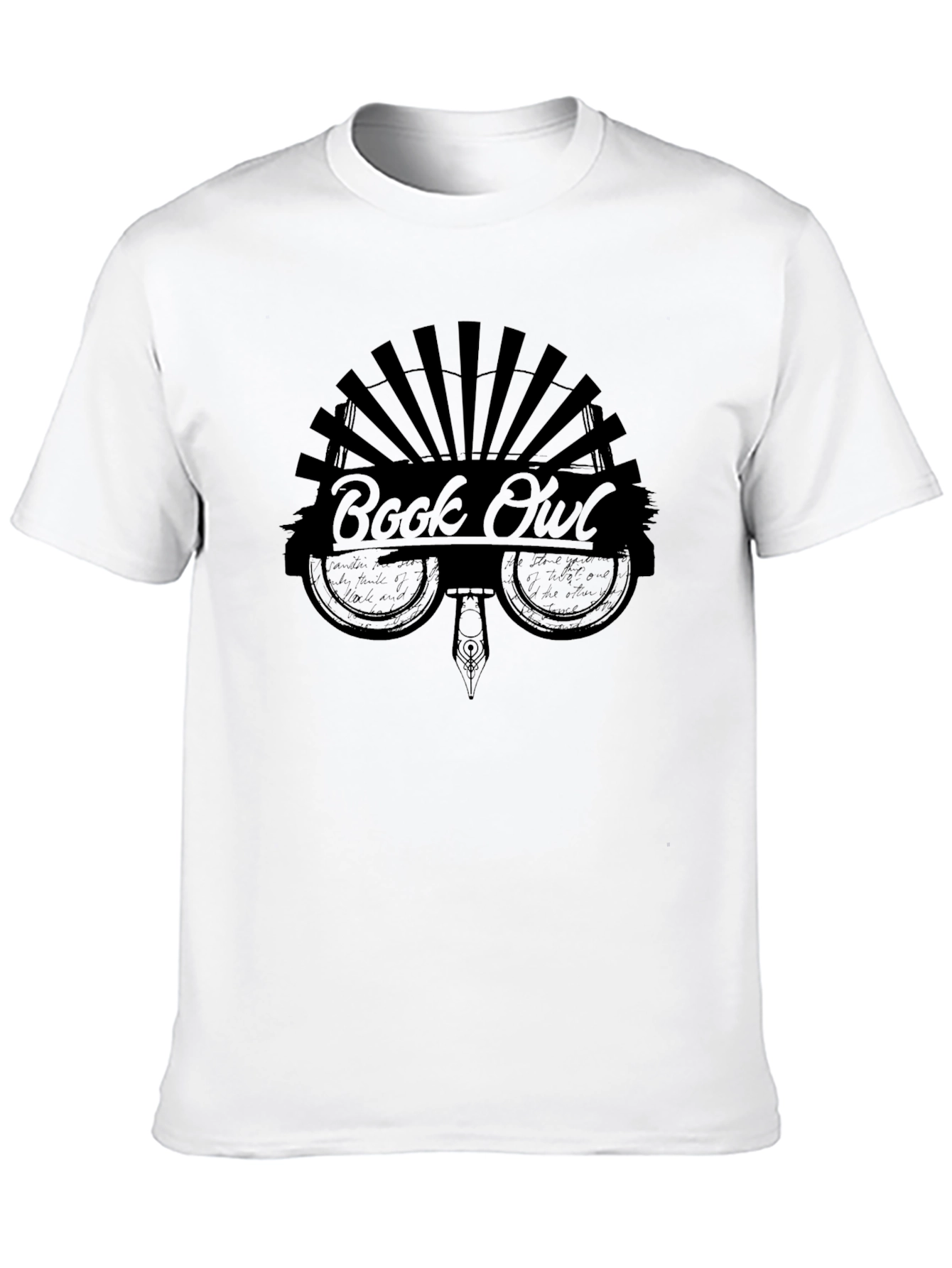 Book Owl Graphic T-Shirt -  Black Unisex Tee