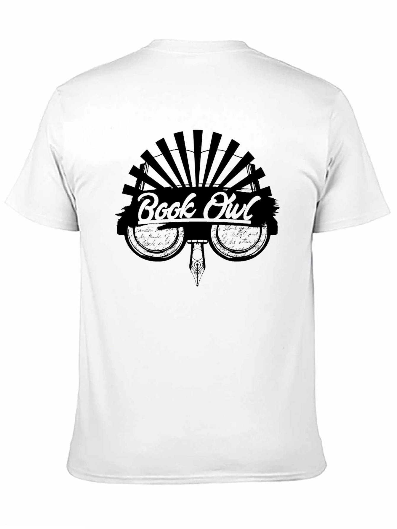 Book Owl Graphic T-Shirt -  Black Unisex Tee
