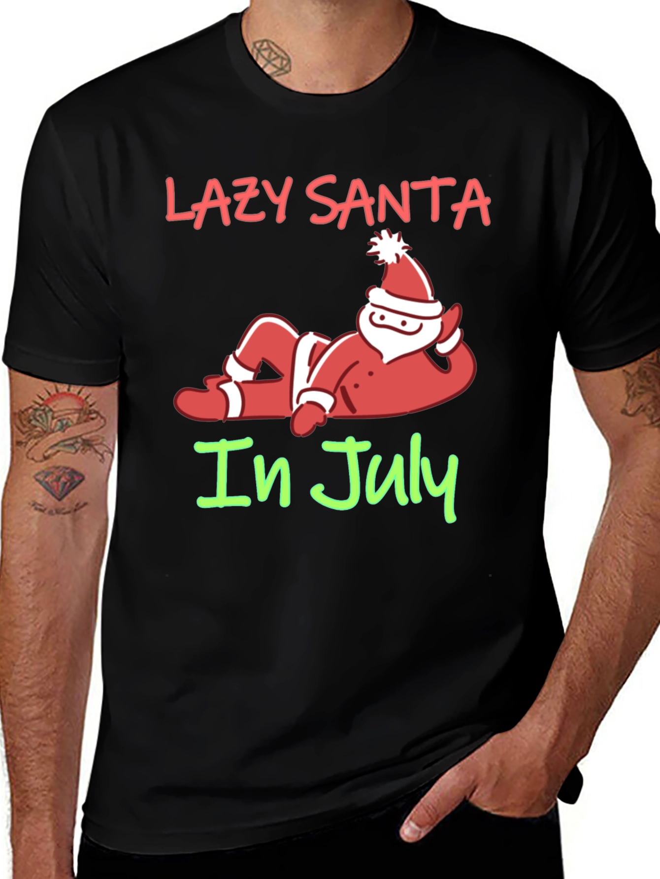 Lazy Santa in July Graphic T-Shirt