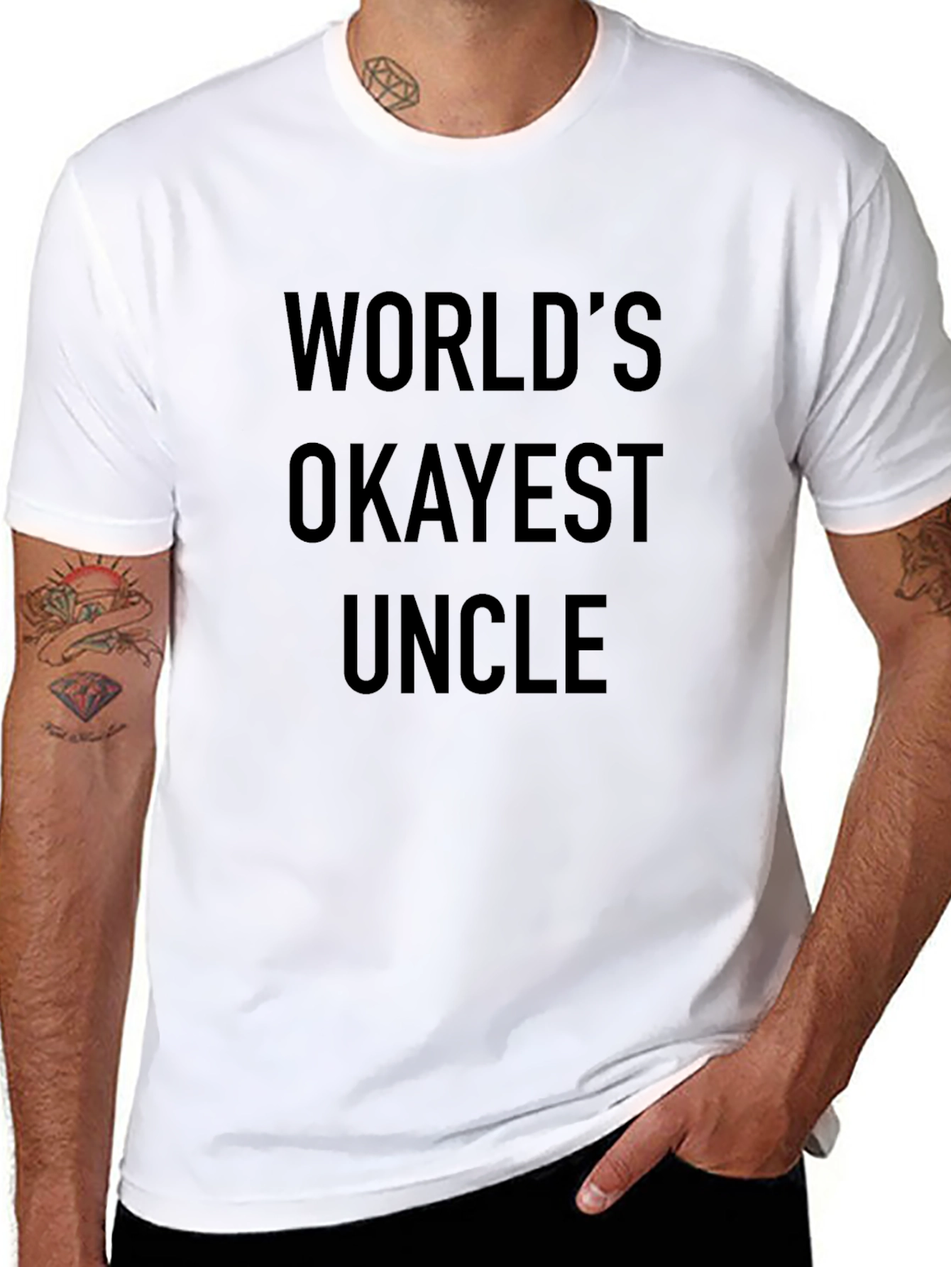 Worlds Okayest Uncle T-Shirt - Funny Gift