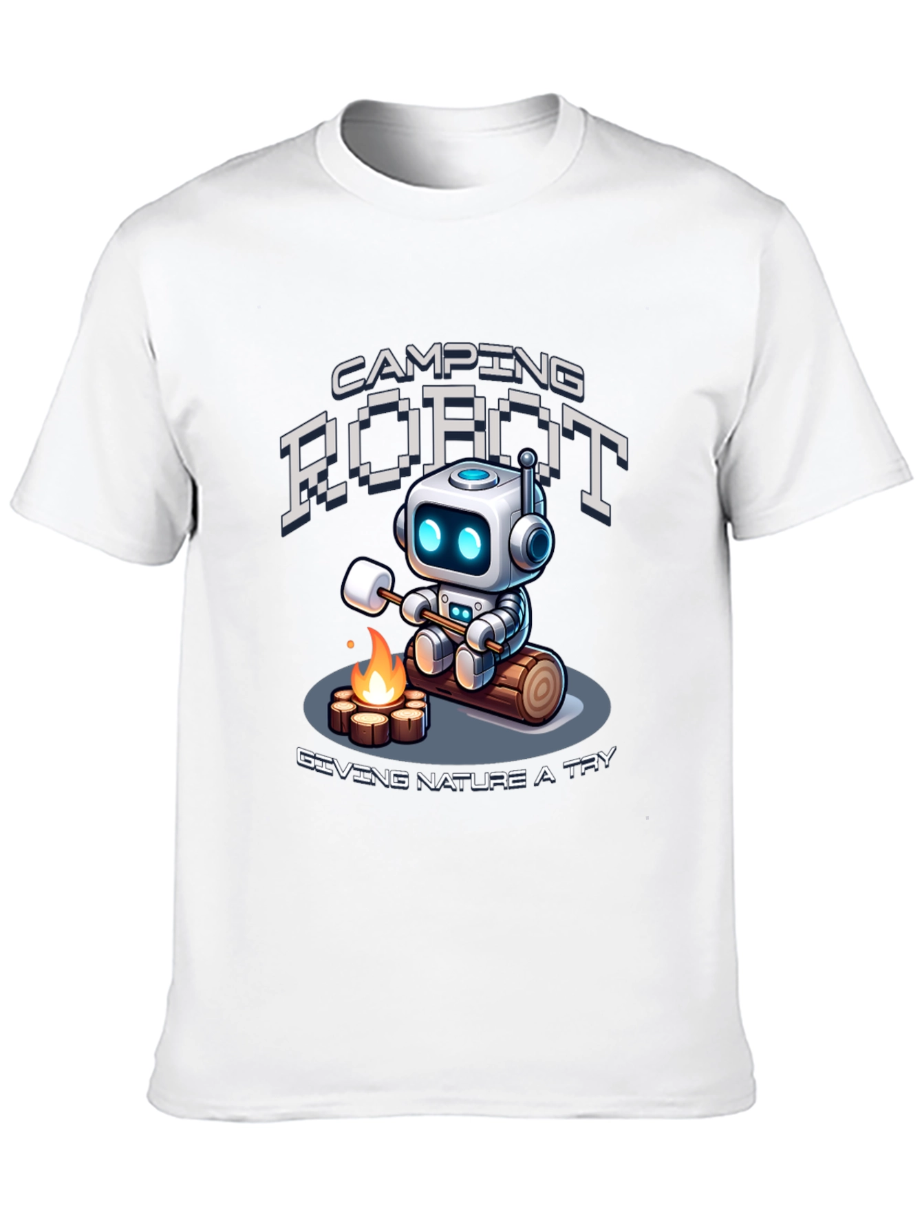 Camping Robot Graphic T-Shirt
