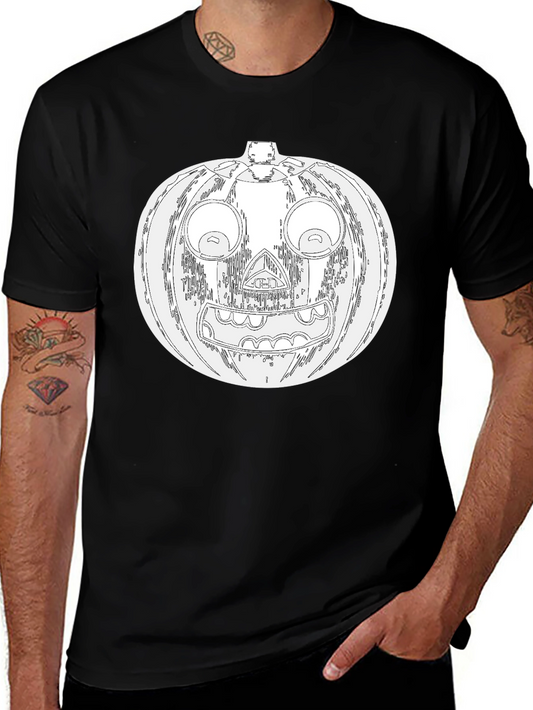 Halloween Pumpkin Graphic Tee - Mens Black T-Shirt