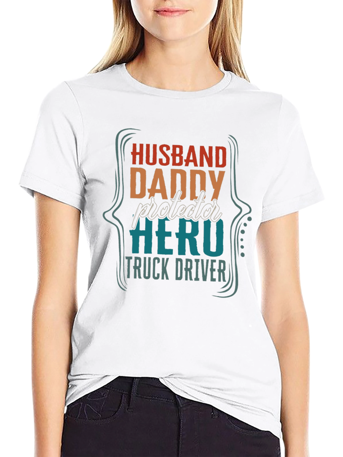 Husband Daddy Hero Truck Driver T-Shirt
