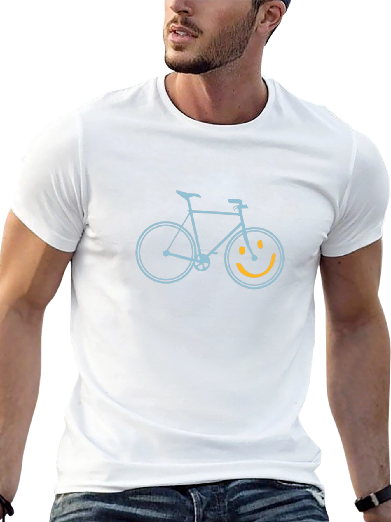 Smiley Bike Graphic Tee - Casual Comfort