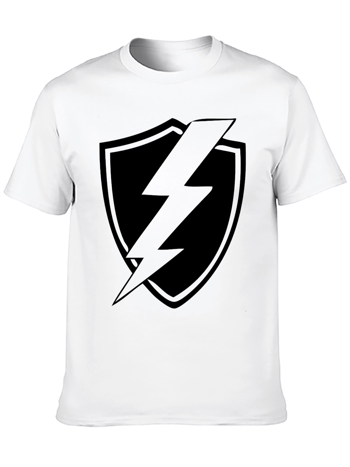 Black Lightning Bolt Shield Graphic T-Shirt
