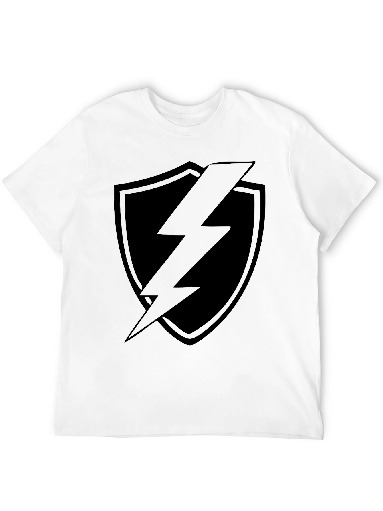 Black Lightning Bolt Shield Graphic T-Shirt