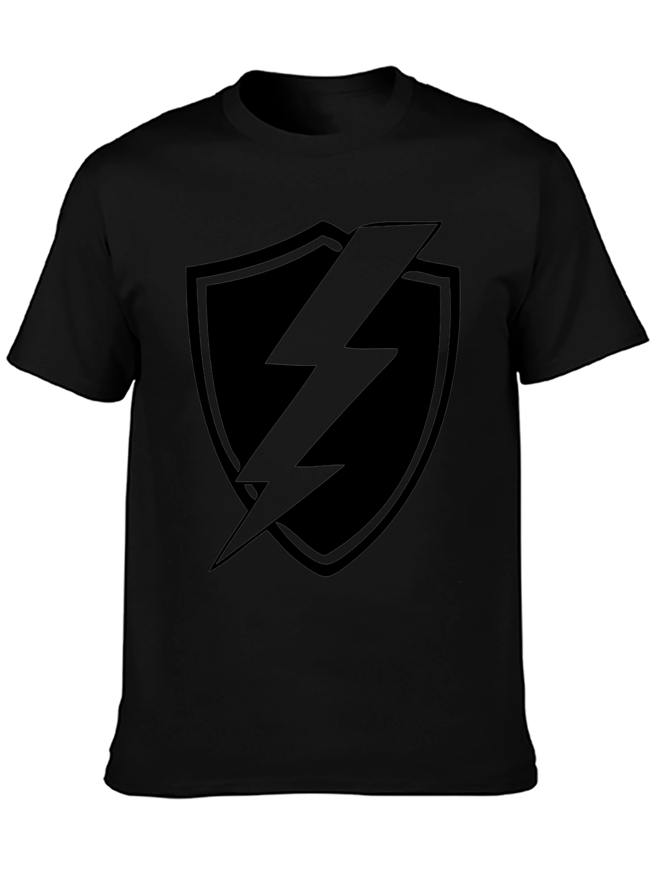 Black Lightning Bolt Shield Graphic T-Shirt