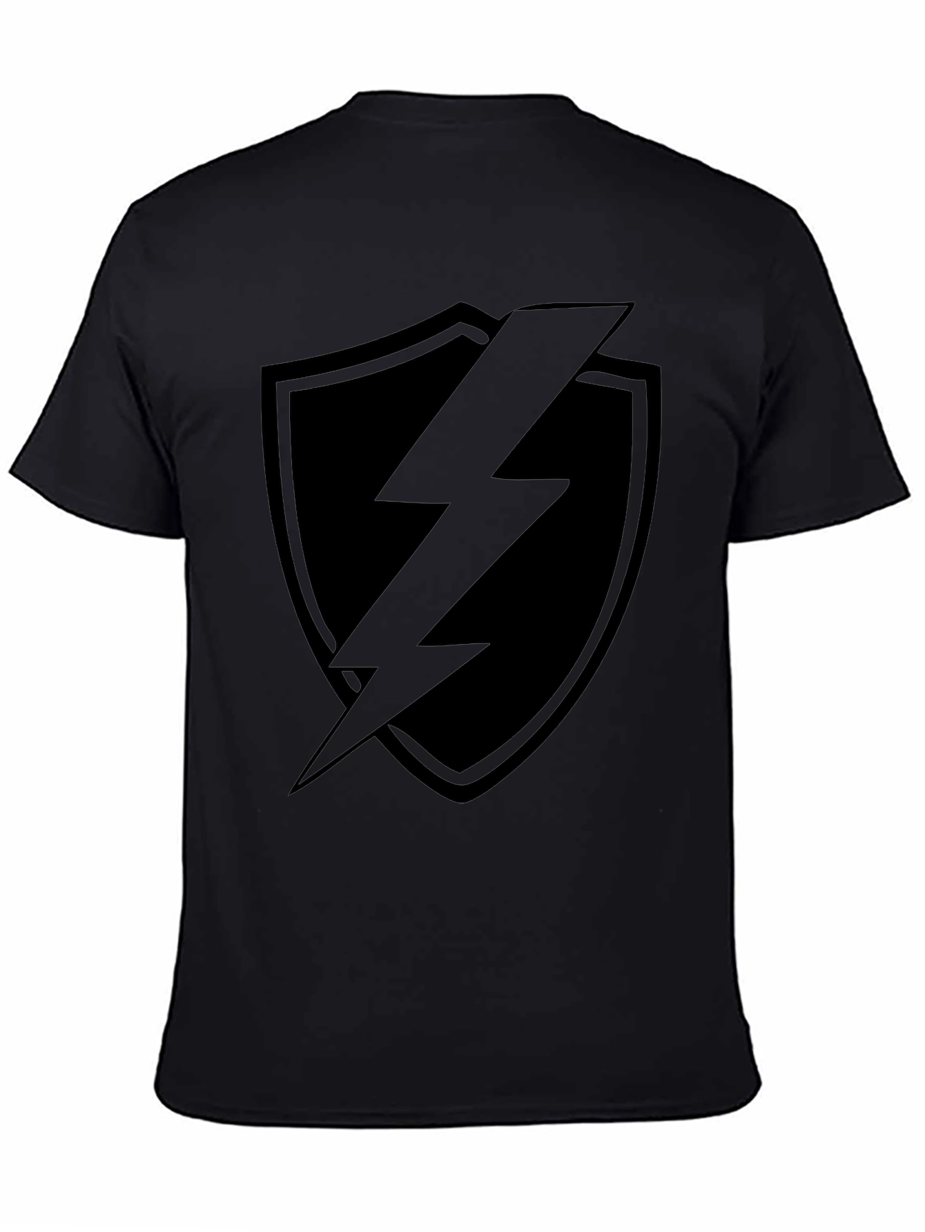 Black Lightning Bolt Shield Graphic T-Shirt