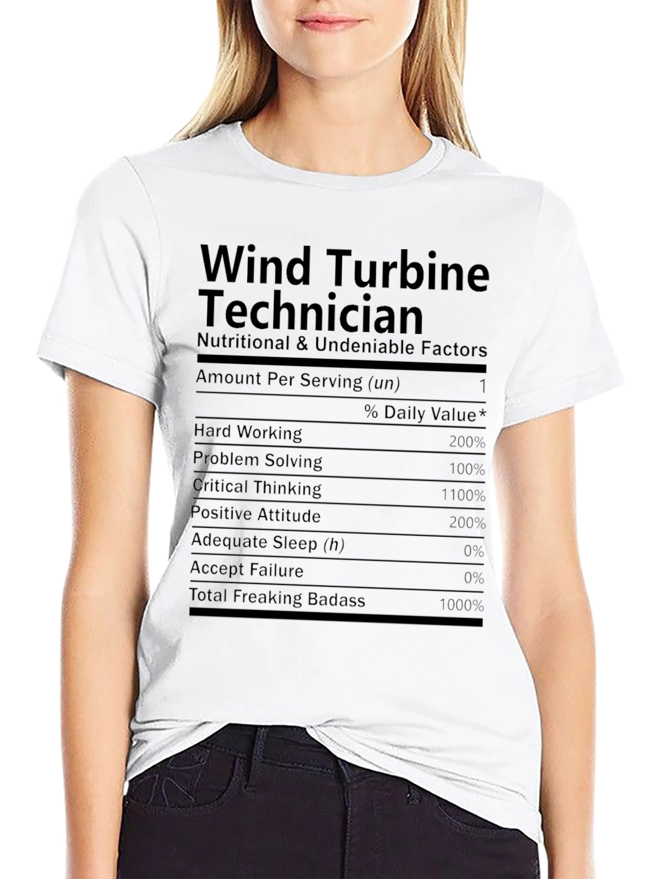 Wind Turbine Technician Nutrition Facts T-Shirt