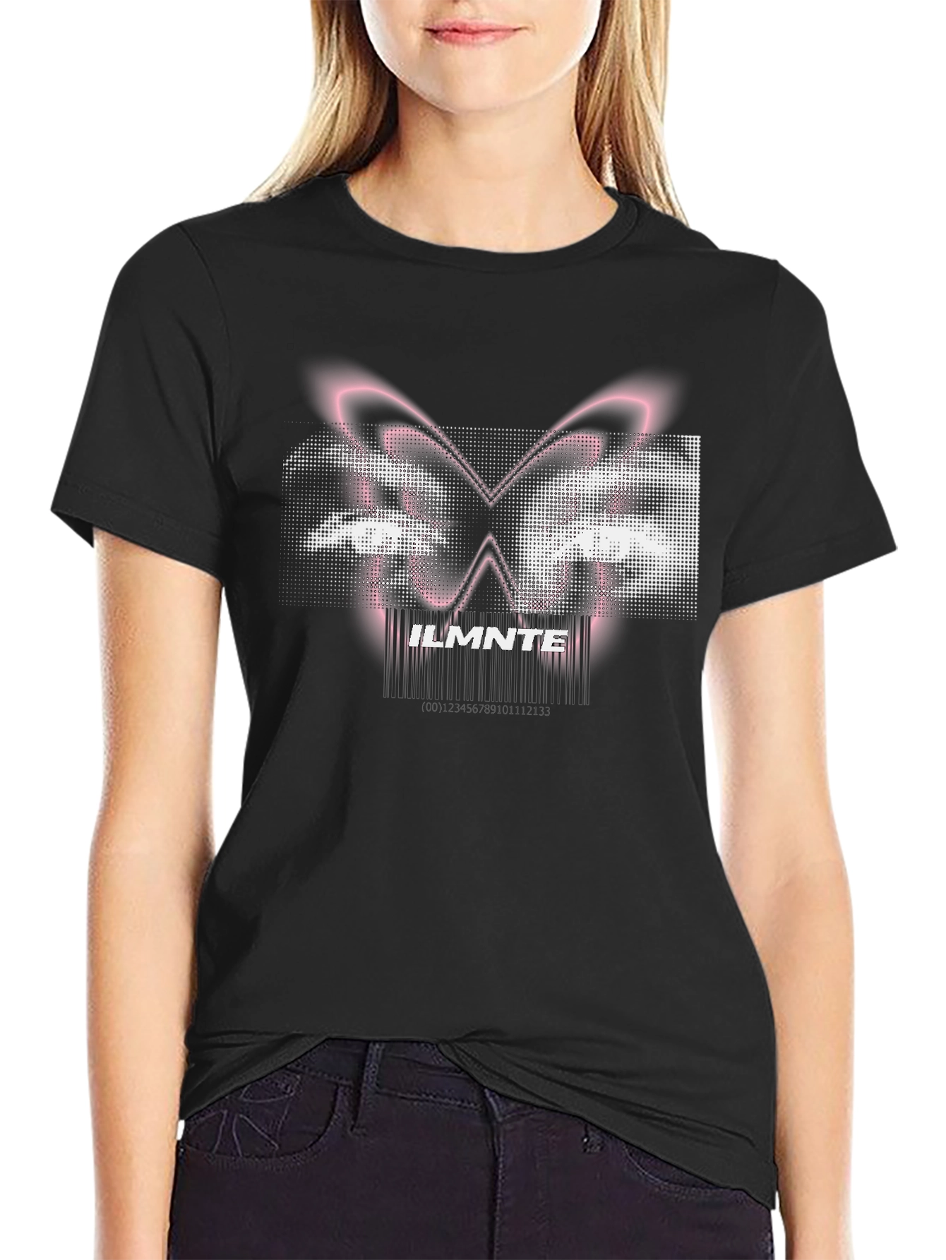 ILMNTE Butterfly Graphic Black T-Shirt