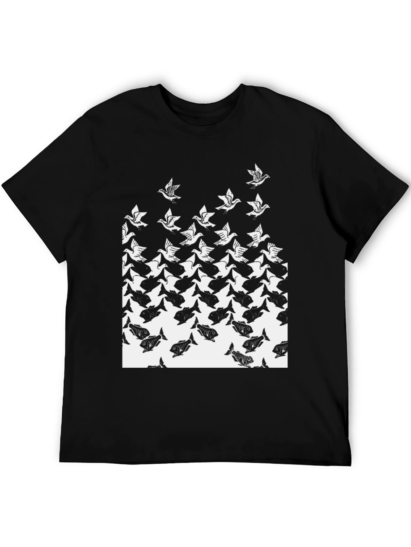 Transforming Fish to Bird Graphic Tee