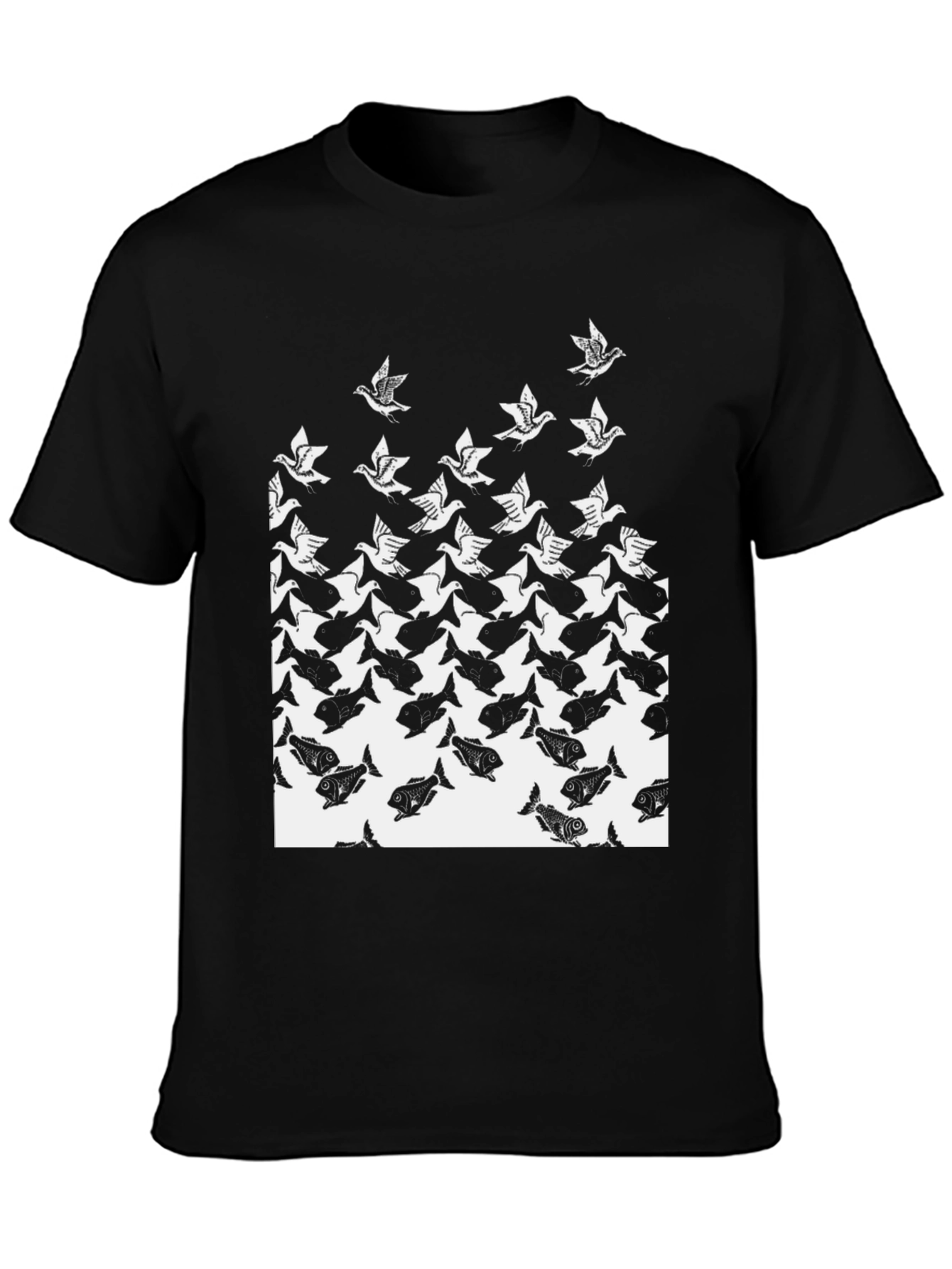 Transforming Fish to Bird Graphic Tee