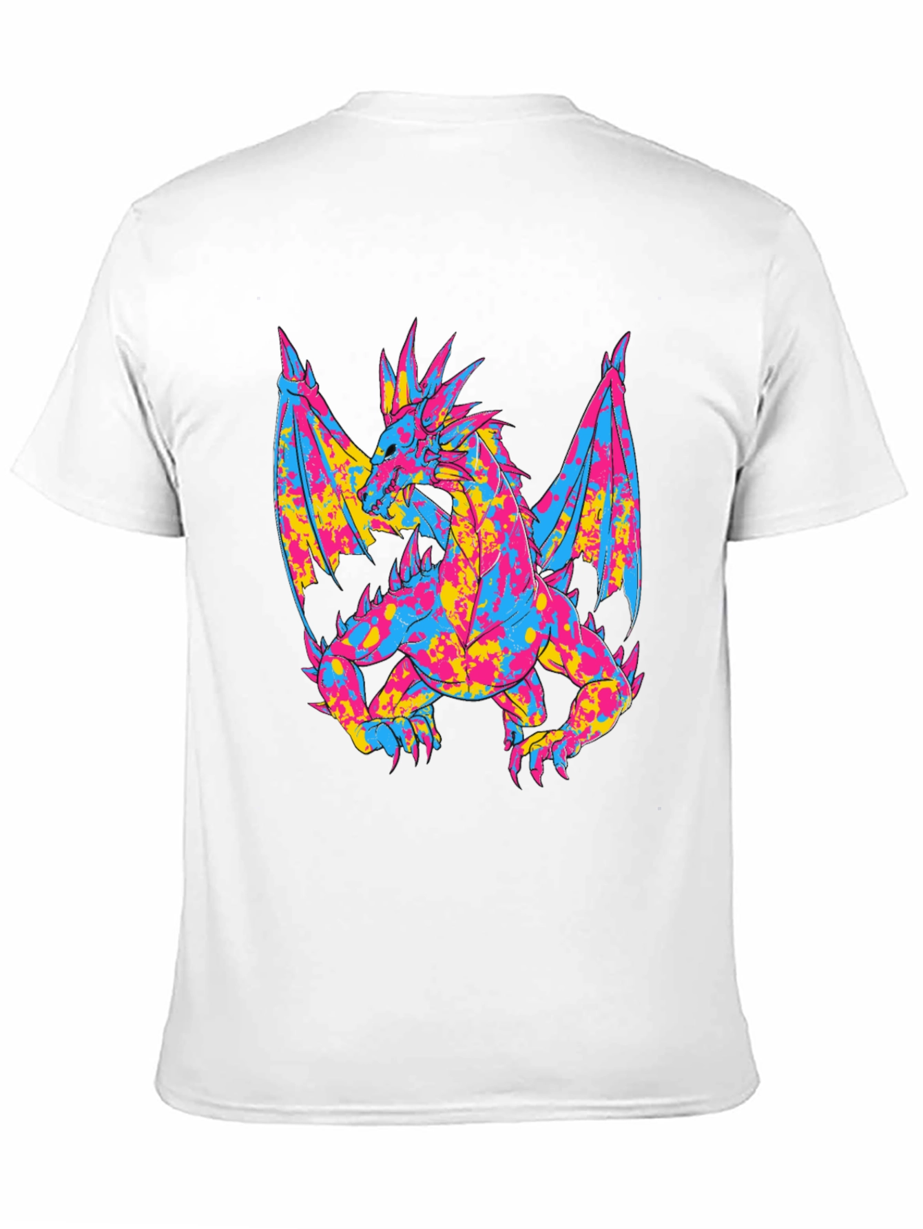 Vibrant Dragon Graphic Black T-Shirt