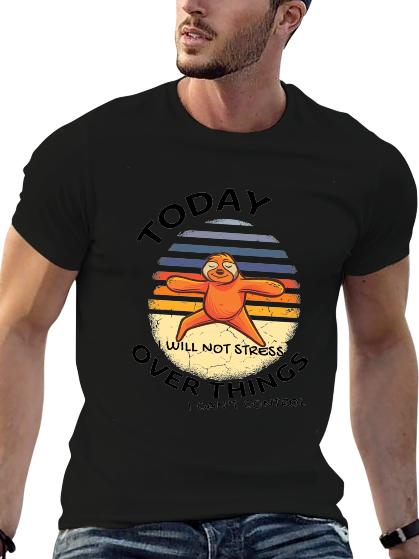 Funny Sloth Yoga T-Shirt - No Stress