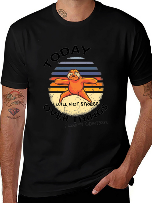 Funny Sloth Yoga T-Shirt - No Stress