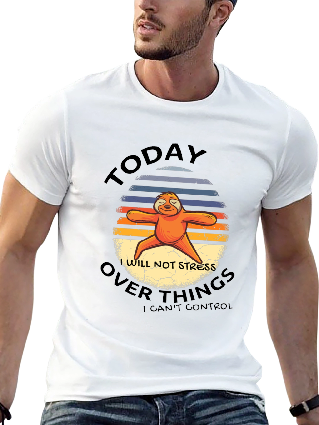 Funny Sloth Yoga T-Shirt - No Stress