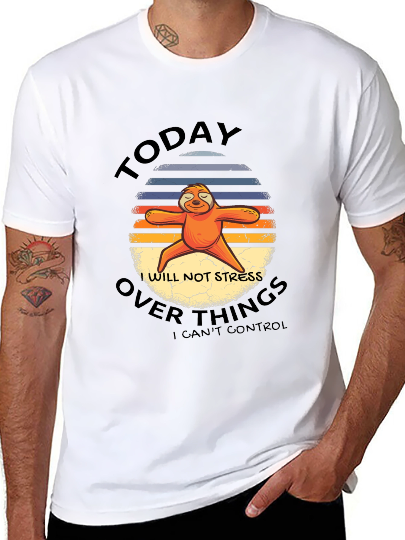 Funny Sloth Yoga T-Shirt - No Stress