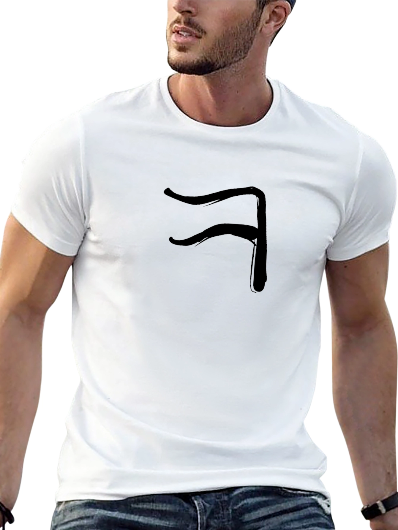 Minimalist Black T-Shirt with Unique Graphic Design