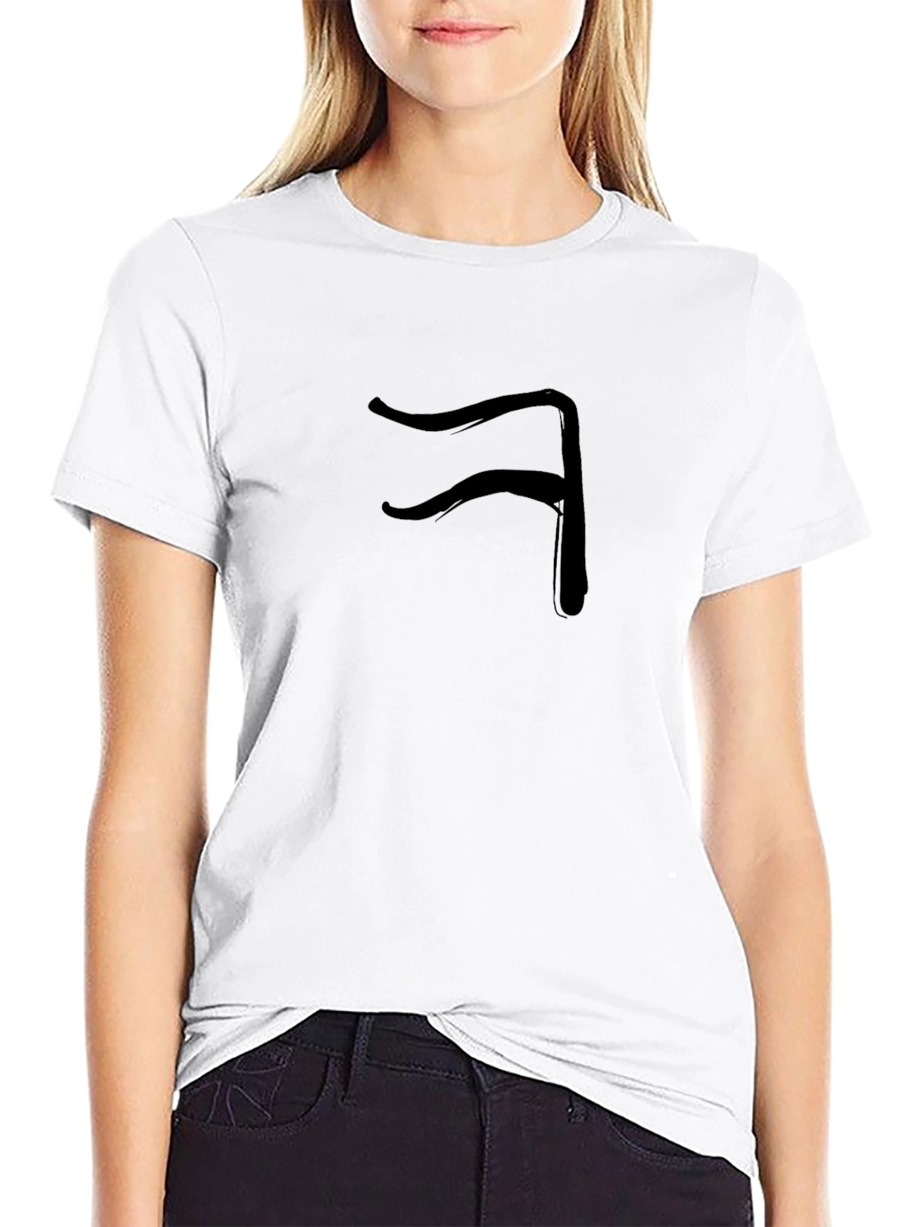 Minimalist Black T-Shirt with Unique Graphic Design