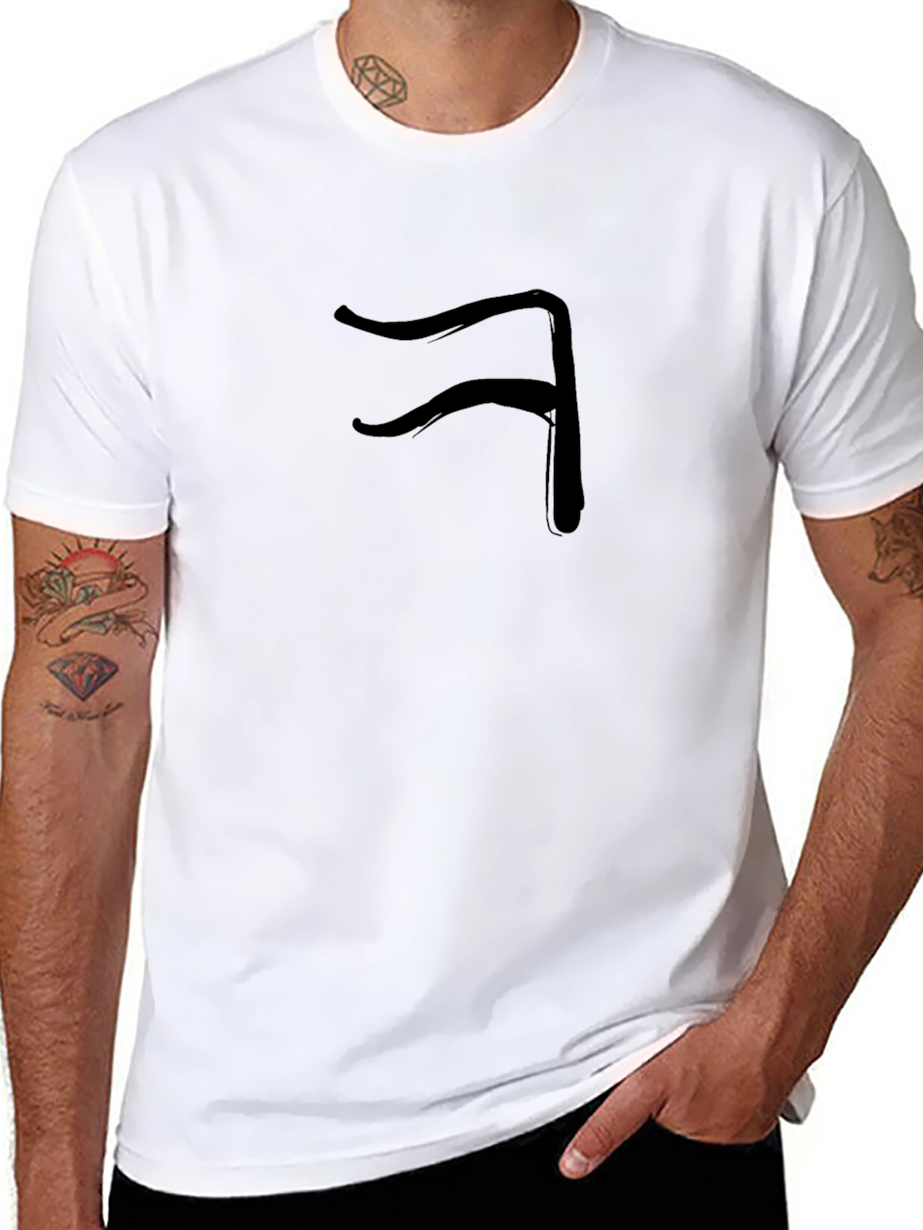 Minimalist Black T-Shirt with Unique Graphic Design