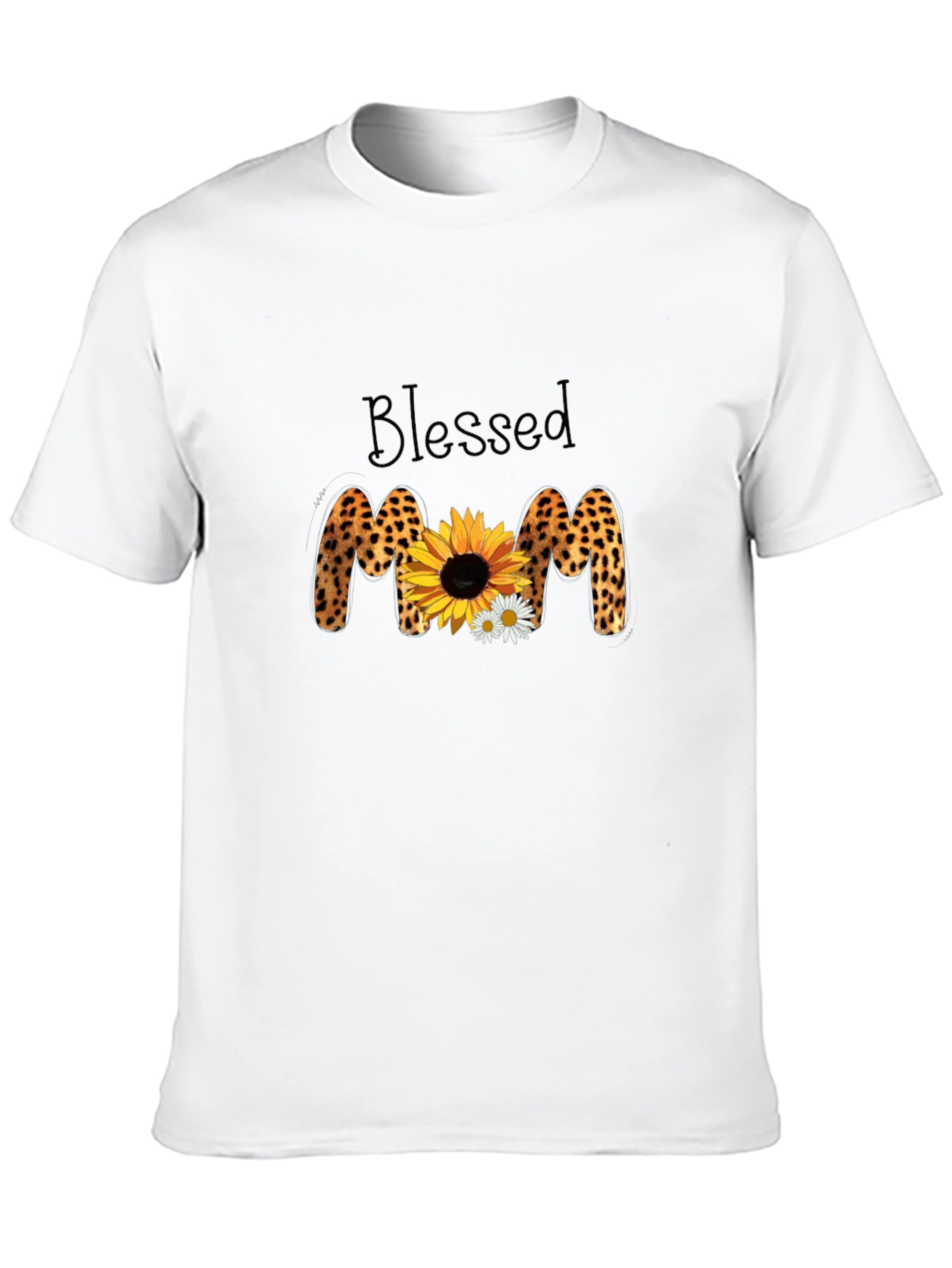 Blessed Leopard Sunflower Mom T-Shirt