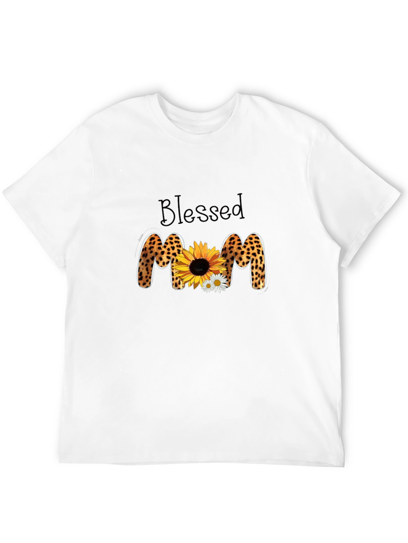 Blessed Leopard Sunflower Mom T-Shirt